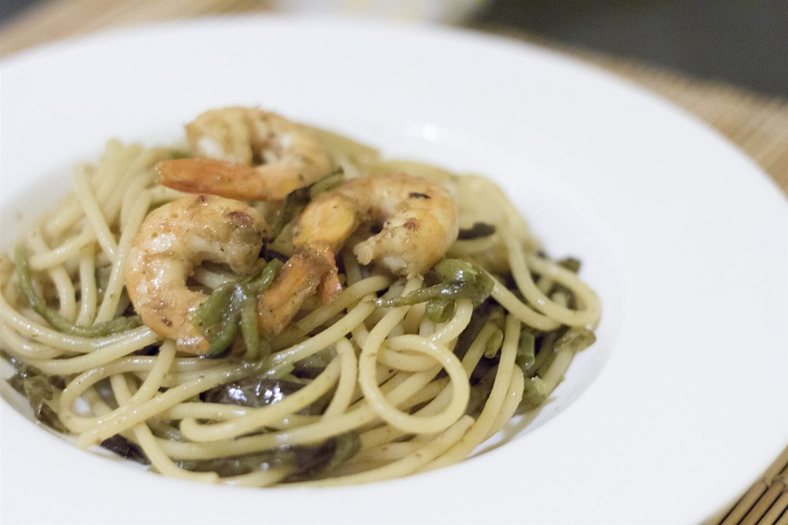 Spaghetti Aglio e Olio with Shrimp